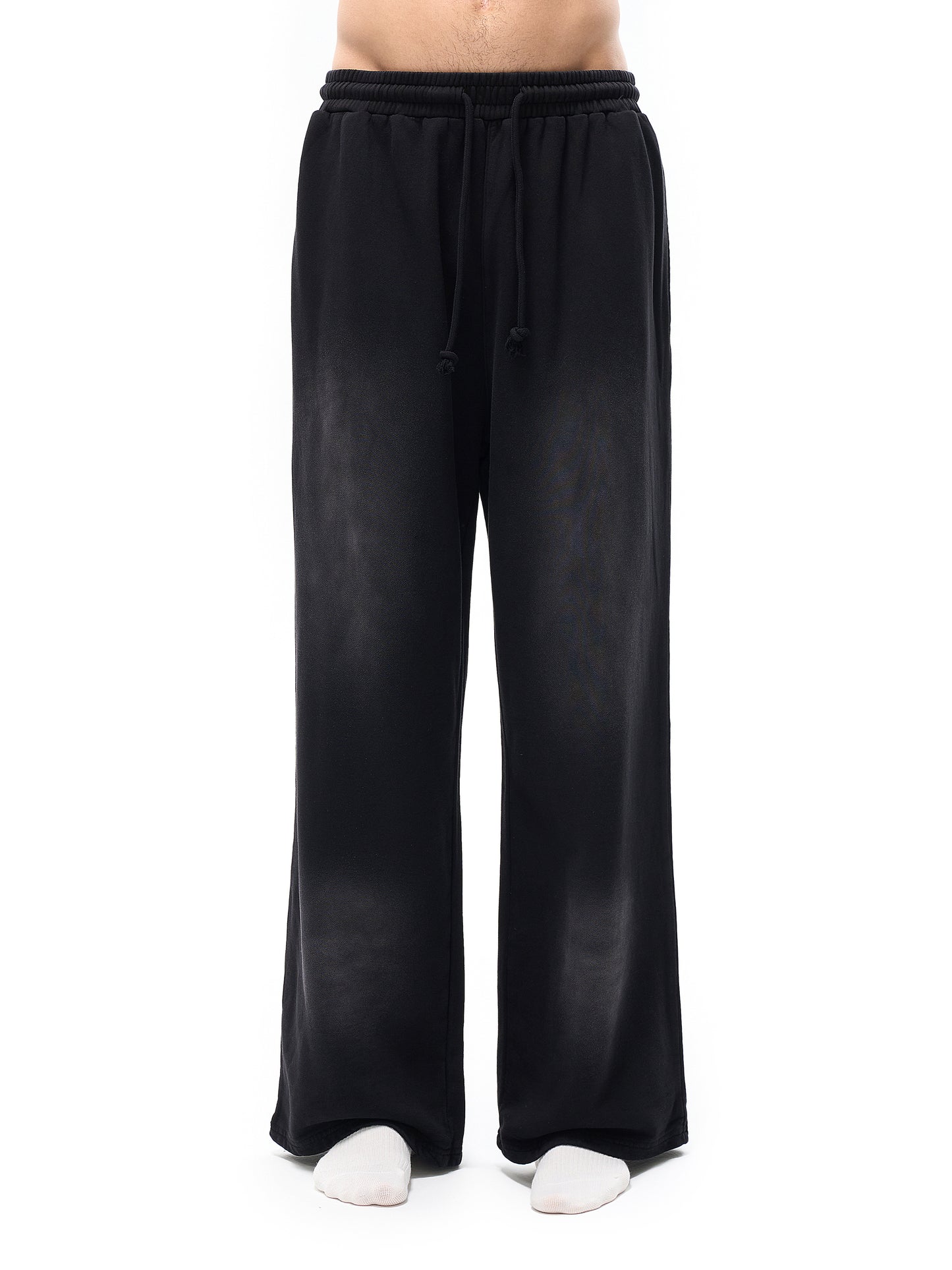 Acid Washed Straight-Legged Sweat Pants